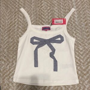 Edikted White Tank Top with Black Bow Detail